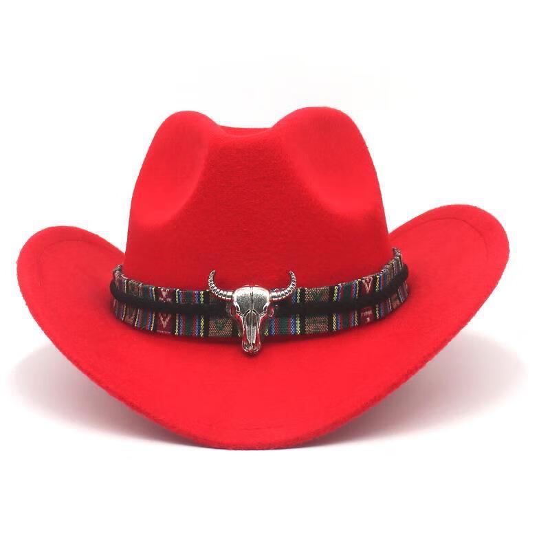 

Западная ковбойская фетровая шляпа с акцентом в виде головы быка M (56-58cm)