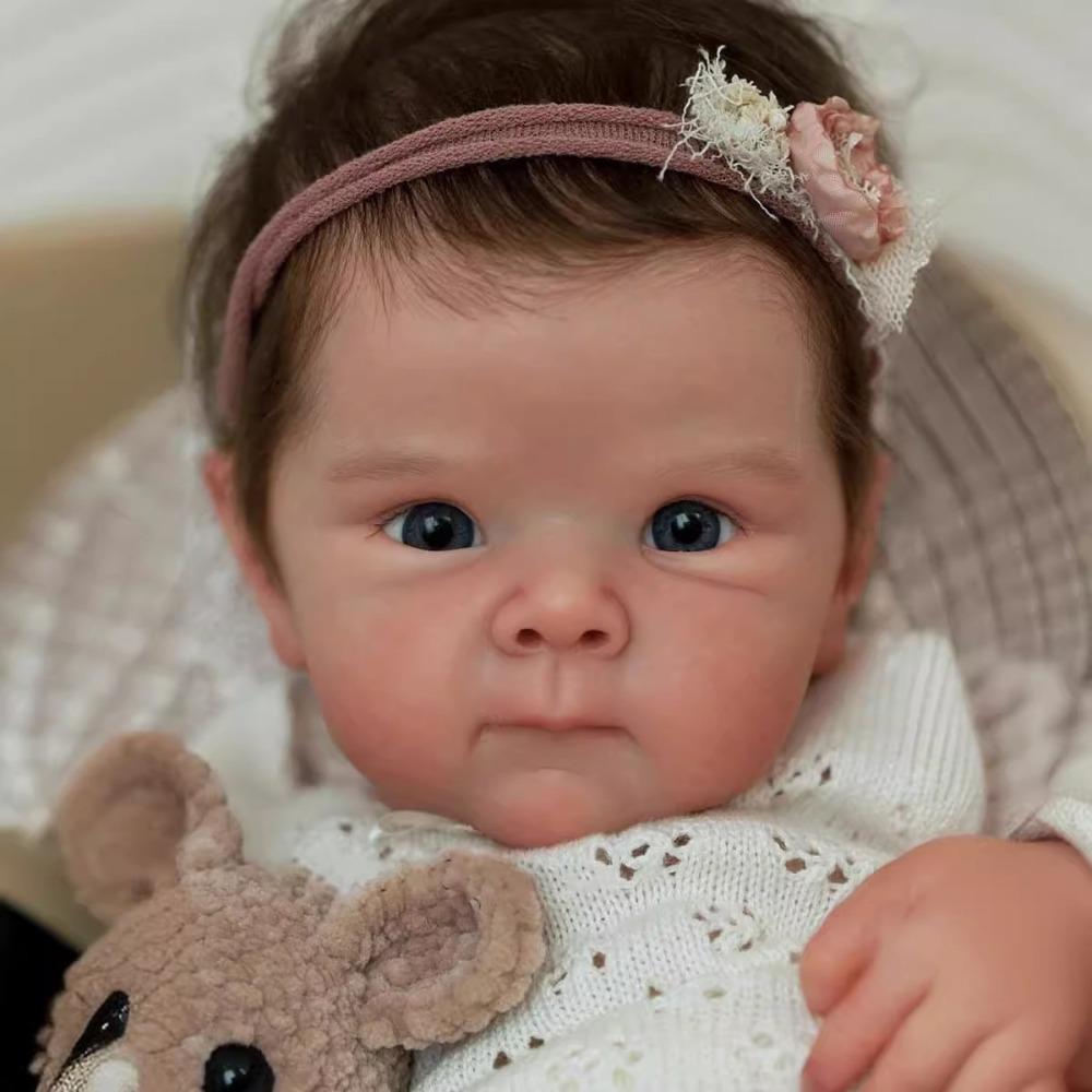 18 Inch Full Body Silicone Reborn Baby Girl Dolls Bettie Real Looking Newborn Doll Finished 3D Painted Skin with Visible Veins Doll Muñeca Bebe Reborn
