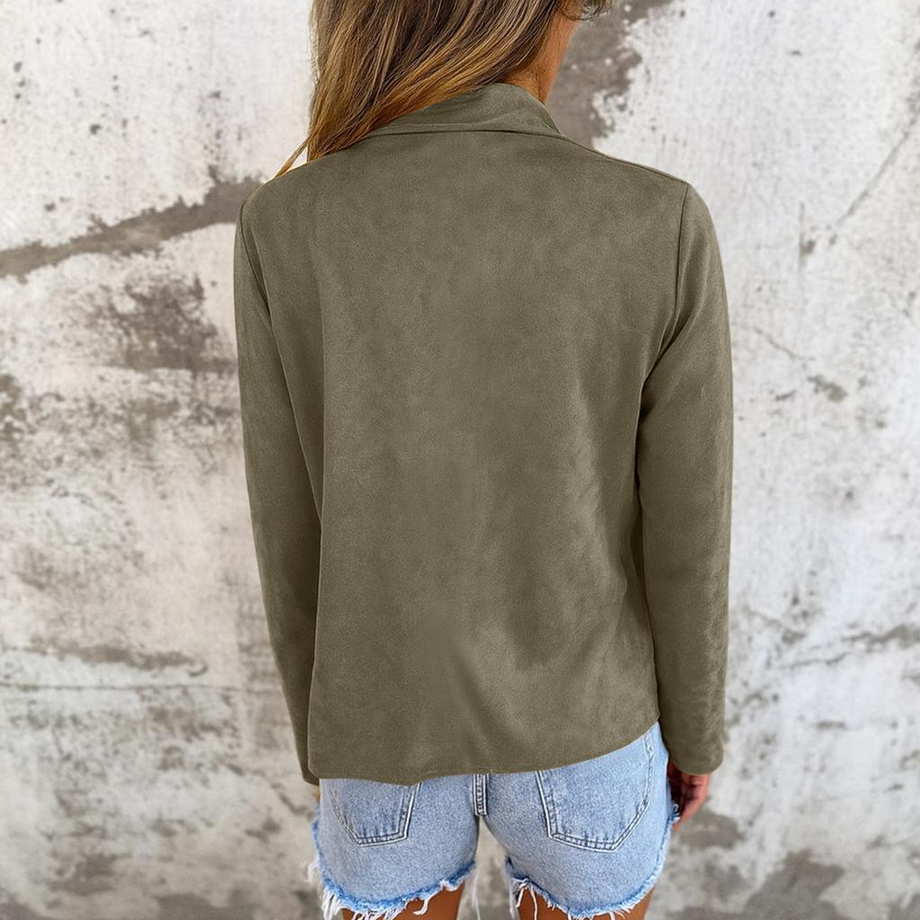 Damenjacken Lässige Leichte Mäntel Langärmlig Elegant Oberbekleidung