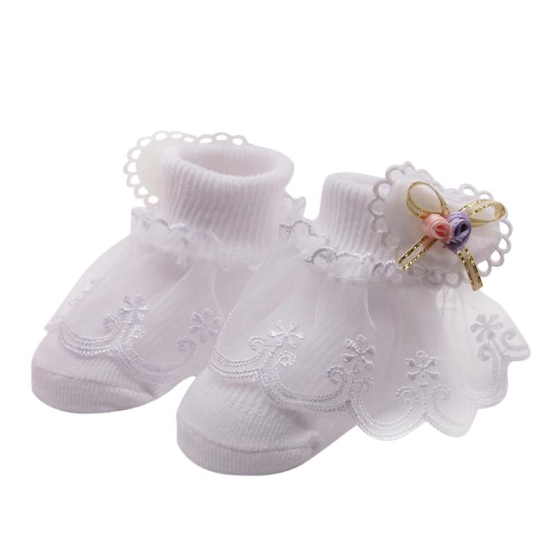 Baby Girl Cute Socks Cotton Lace Bow Floral Print Socks Princess Party Toddler Children Socks