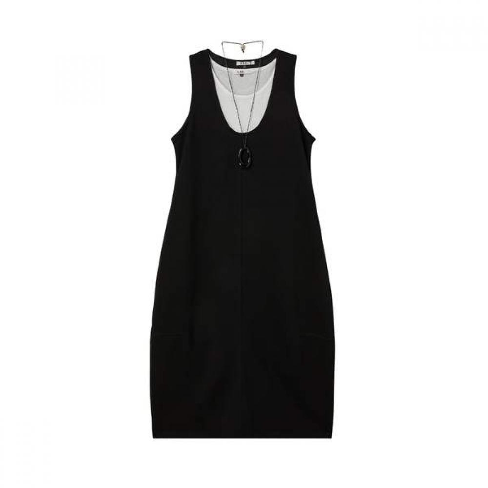 

Lap Necklace Long Dress Top Set As2ex422 BK (black)/FF