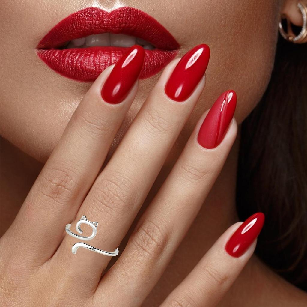 Adjustable Crochet Tension Cute Cat Ring, Beginner Knitting Crochet Hook Ring, Yarn Guide Finger Holders Thimbles Winder Tools