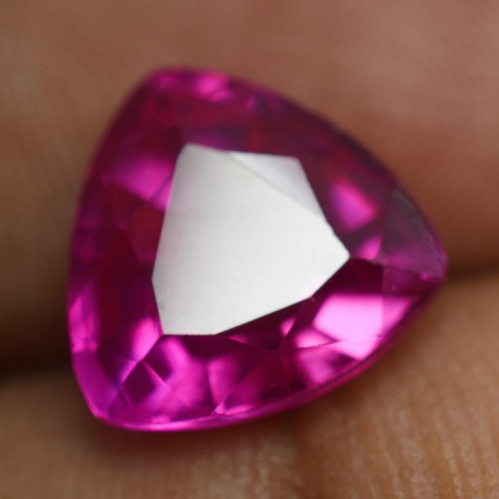 Pink Trillion Cut 7 Ct Natural Ceylon Sapphire Loose Gemstone