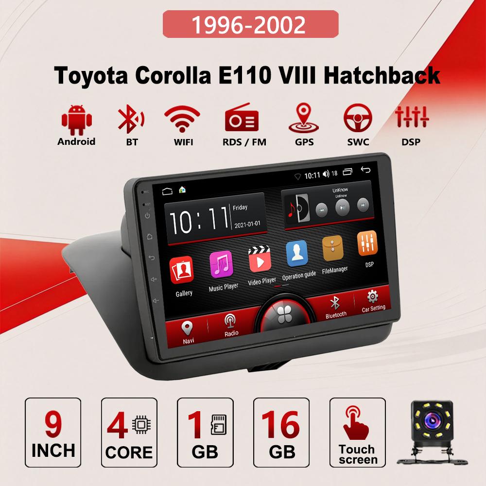 2Din Android Car-Play Car Radio,Toyota Corolla E110 VIII Hatchback 1996-2002,Multimedia Player Head Unit Stereo GPS Navigation BT WIFI,2+32GB