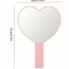 Heart Shaped Travel Hand-Held Mirror, Heart Shaped Makeup Hand Mirror with Handle, Portable Travel Mirror, Suitable for Gifts on Valentine's Day