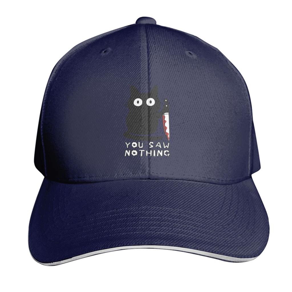 Svart Katt Mordkatt Du Såg Ingenting Keps Mode Casual Basebollkepsar Justerbar Hatt Hip Hop Sommar Unisex Basebollkepsar