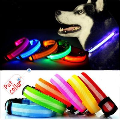LED Köpek Pet Yaka Yanıp Sönen Aydınlık Ayarlanabilir Güvenlik Işığı Naylon Etiketi