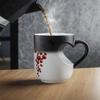 Herzförmige Farbwechselnde Magische Keramiktasse Lustige Farbwechselnde Kaffeetasse mit Henkel Überraschung Gefüllt Heißgetränk Romantisches Geschenk