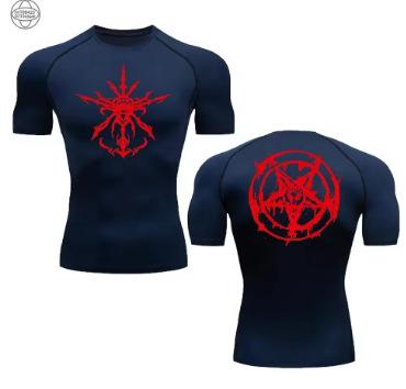 Boxing bodybuilding compression shirt men s summer jogging sportswear top quick-drying tight short-sleeved T-shirt S