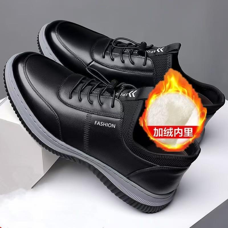 New men's casual leather shoes autumn new comfortable four seasons suitable for PU soft leather shoes men