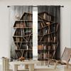2pc,  Scene Curtain Modern Bookshelf Protecting Privacy Holiday Decorations for Room Decor Aesthetic
