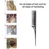 Fine-tooth Metal Pin Hairdressing Hairstyle Rat Tail Comb Black Tool