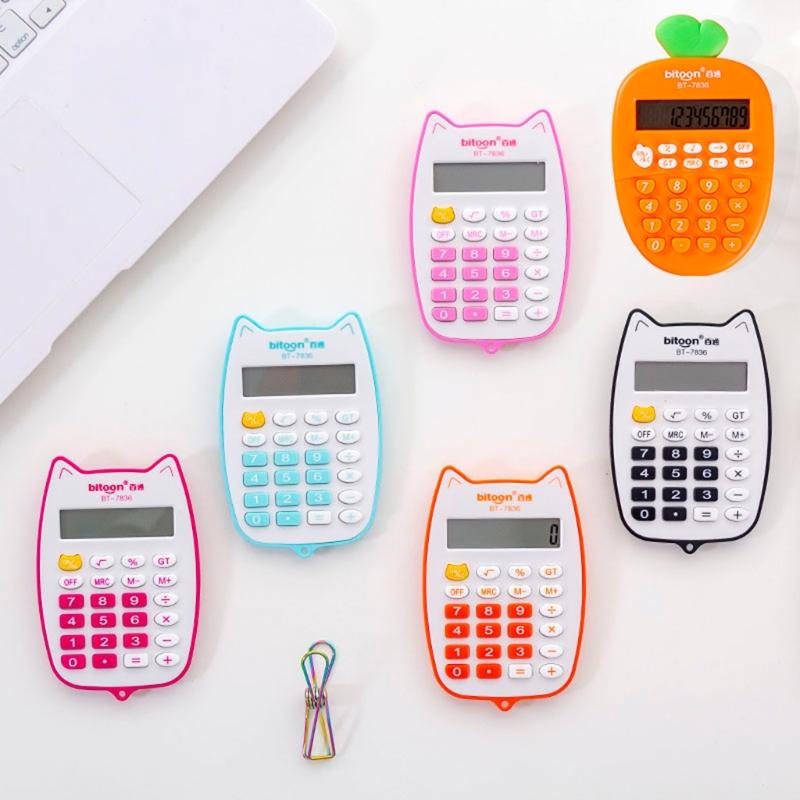 Cartoon Digital Calculator Mini Desktop Calculator with a Bright LED Display Handheld Desktop Calculator for Office Kid
