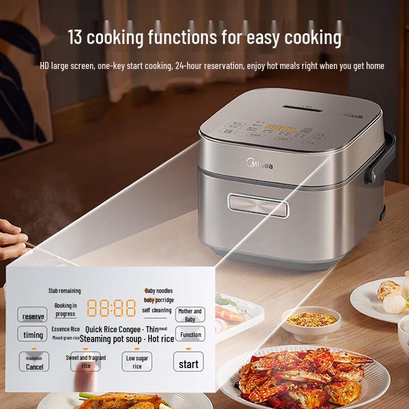Midea IH Low Sugar Rice Cooker with Pure Titanium 0-Coating Pot CN Plug (adapter Included)