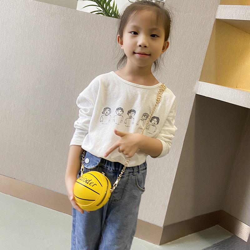 New Creative Children's Bags Pu Shoulder Bags, Trendy Children's Basketball Bags, Boys and Girls Messenger Bags Change Bags