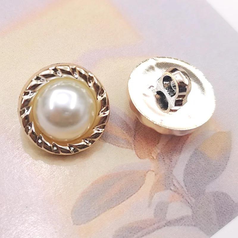 10Pcs Alloy Shiny Rhinestone Pearl Clothing Buttons DIY Clothing Sewing Button Needlework Handmade Accessories