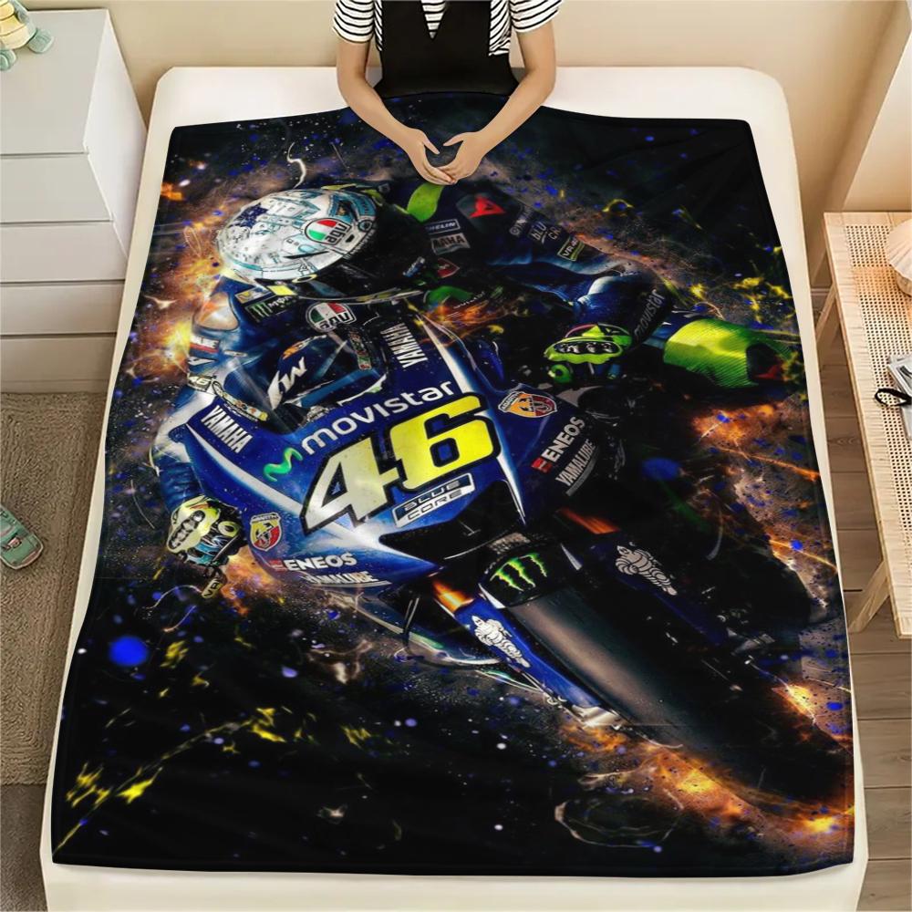 1 Pezzo Coperta in Flanella con Stampa Moto Vr46, Alta qualità Confortevole per Tutte le Stagioni, Arredamento per la Casa, Calore e Comfort, Perfetta per Regali