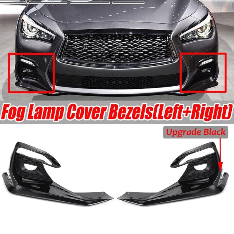 1 Pair Fog Light Cover Grille Bezels for Q50 Sport 2018-2020 62256-6HJ0A 62257-6HJ0A Replacement Auto Accessory