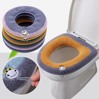 Universal Toilet Seat Cover Cute Soft Toilet Seat Pad Washable Bathroom Cover Supplies Seat Warmer Cover Pad Home Accessories