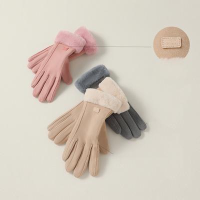 Handschuhe für Damen Winter Touchscreen Niedlich Student Plus Samt Warm Develvet Outdoor Straßenbahnfahren Verdickt Fahren Um Kälte zu verhindern