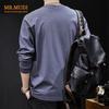 MR.MUDI Men's Minimalist Crew Neck Long Sleeve T-Shirt