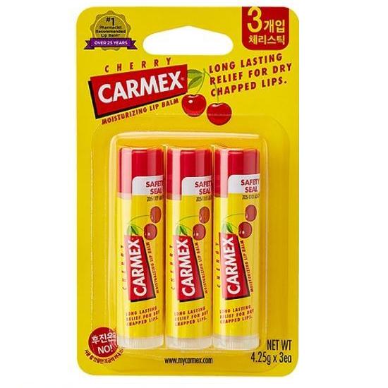 Carmex Moisturizing Lip Balm Cherry Stick 4.25g X 3