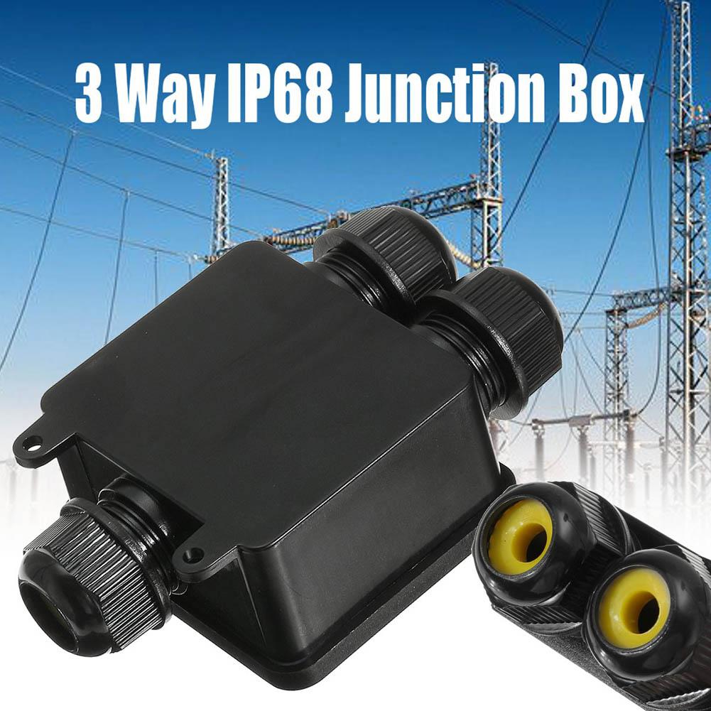 Waterproof IP68 Cable Connector 3 Way External Electrical Junction Box Plastic Cable Wire Connector