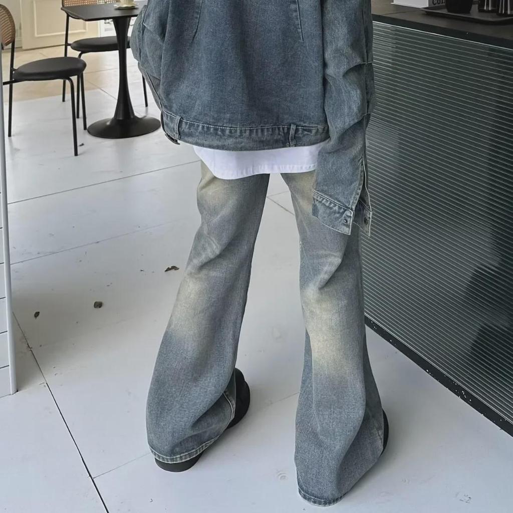 Unisex Hong Kong Style Jeans: Trendy Spring & Autumn Designs, Loose Straight-Leg & Slightly Flared Trousers