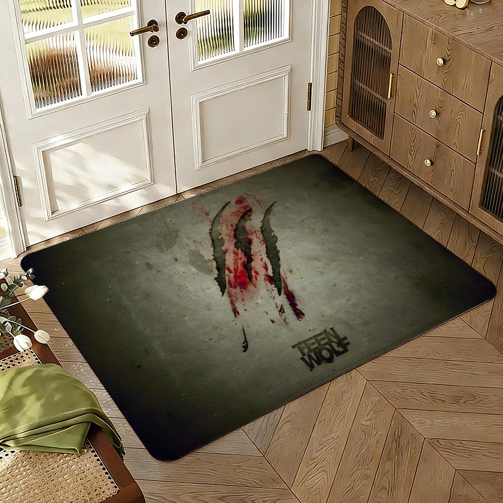 Popular TV Teen Wolf Floor Mat Soft Thickened Absorbent Non-Slip Bedroom Living Room Door Mat Home Decor Flannel Rugs