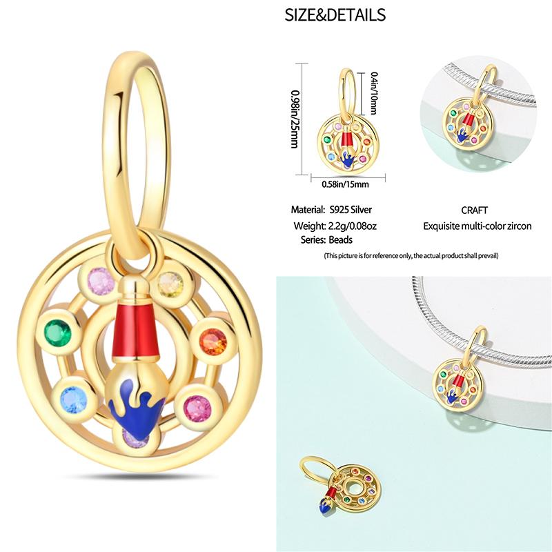 Copper Golden Charm Crown Family Tree Safety Chain Hollow Beads Fit Original Bracelets Women Jewelry Diy