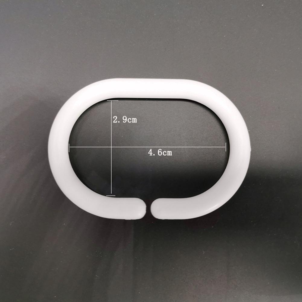 Crochets de Salle de Bain 12 pièces Accessoires Guide Rideau en Forme de C