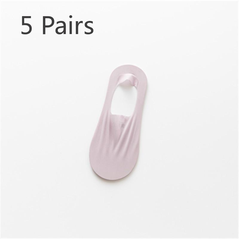 

5 пар женских летних однотонных невидимых тонких шелковых носков-лодочек с неглубоким вырезом 5 Pairs фиолетовый