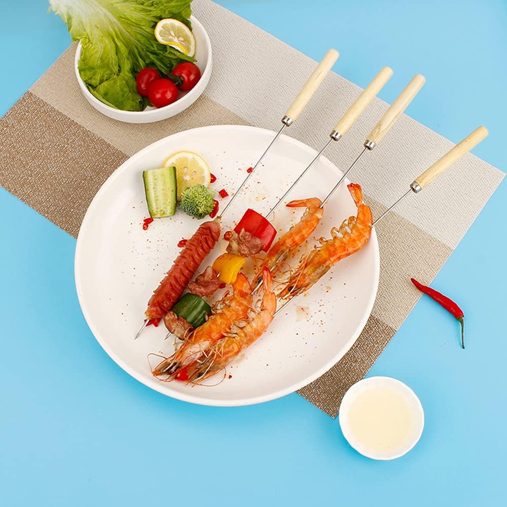 Reusable Stainless Steel BBQ Skewers Lightweight and Portable Grill Kabob Skewers Suitable for Camping  Team-Build