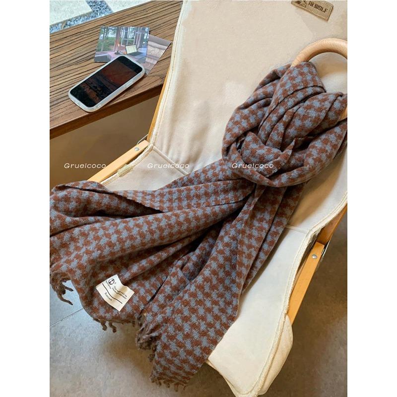 Autumn and Winter Atmosphere Imitation Cashmere Scarf for Women Warm Retro Student Long Shawl Korean Ins Cold Protection Scarf for Men