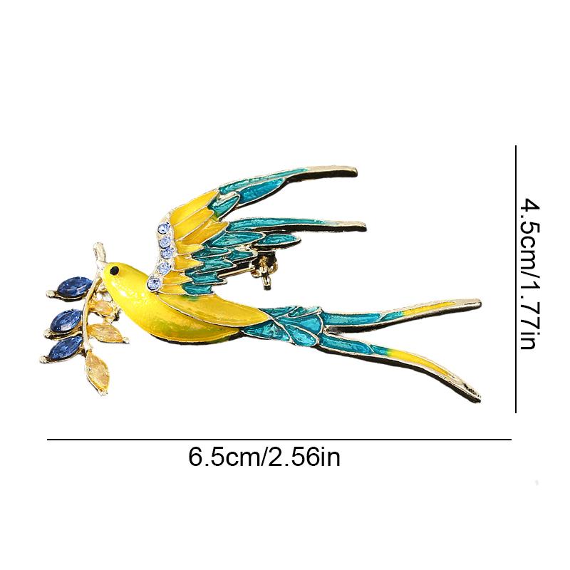 1PC Brooch Lightweight Lapel Pin Hypoallergenic Enamel Bohemian Bird Daily Swallow Sturdy Clothing Elegant