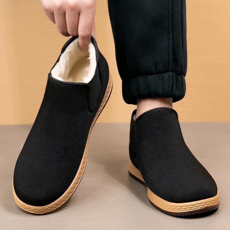 Shoes men's winter warm shoes men's piled thickened cotton shoes outdoor cloth shoes pvc men's shoes