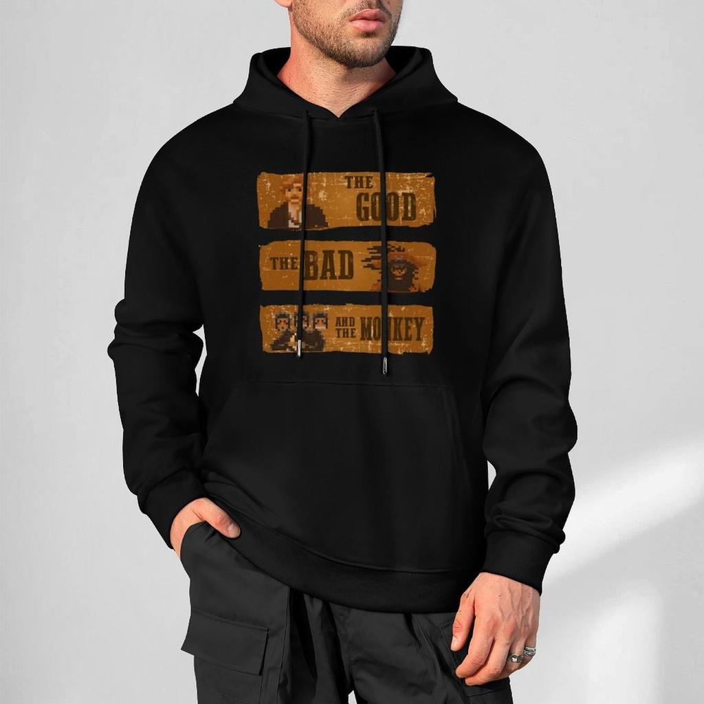 altareu The Good The Bad Man's Tshirt Monkey Island Game LeChuck Elaine Guybrush Crewneck Tops Fabric T Shirt Funny Gift Idea Black 3XL Black