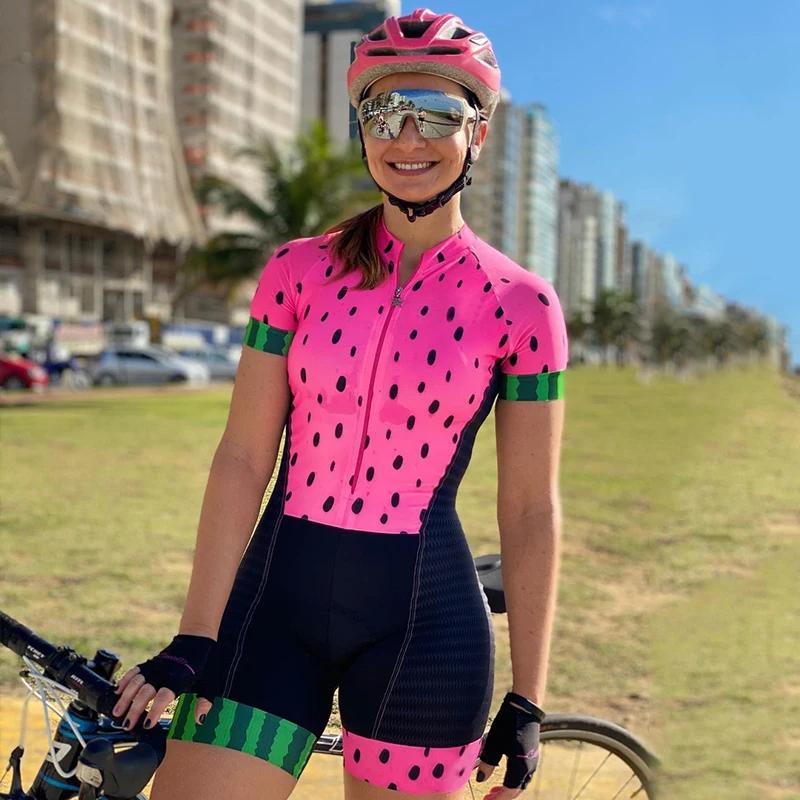 Fashion Girl Summer Cycling Jumpsuit Pro Team Triathlon Bike Jersey Sets Bicycle Riding Clothing Skinsuit MTB Suit Ropa Ciclism
