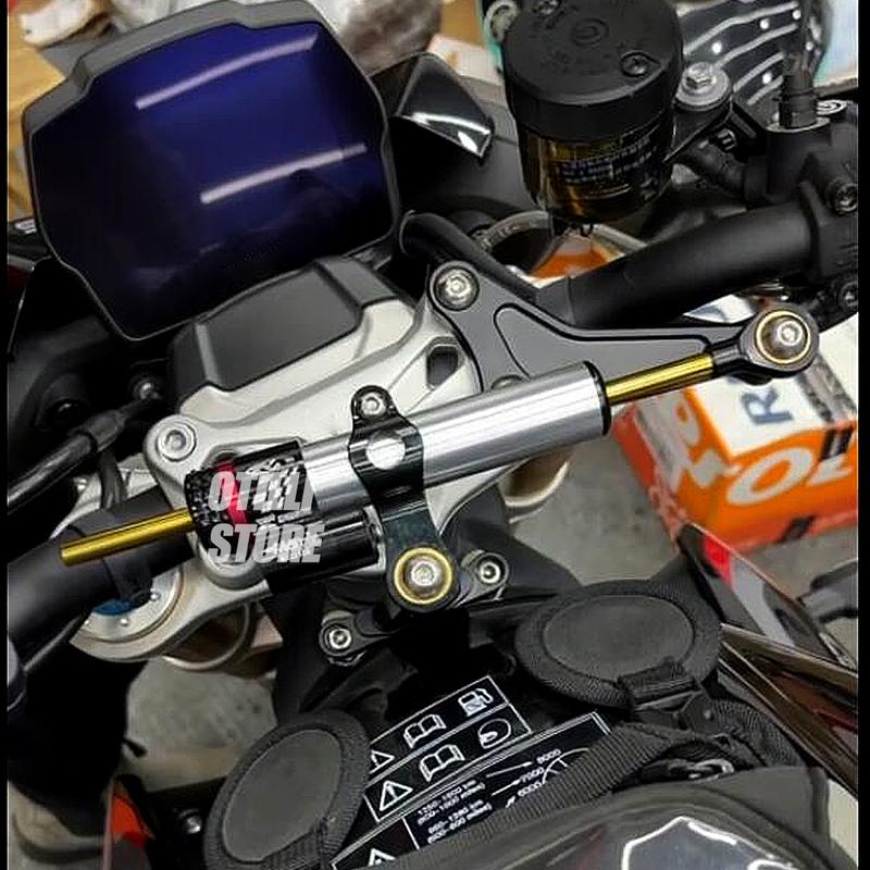 Carbon Steering Damper Stabilizer Motorcycle Directional Dampers Mount Bracket Support Kit For Street Triple 765R 765RS 1200RS