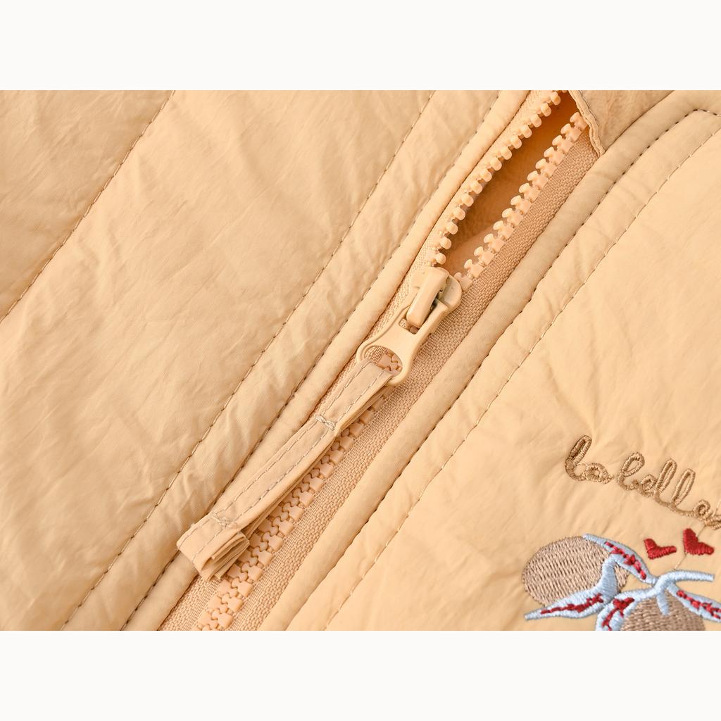 Autumn and Winter Embroidery In Small Children Cartoon Cute Padded Fashionable Versatile Cotton Jacket Jacket Elastic Cotton Jacket