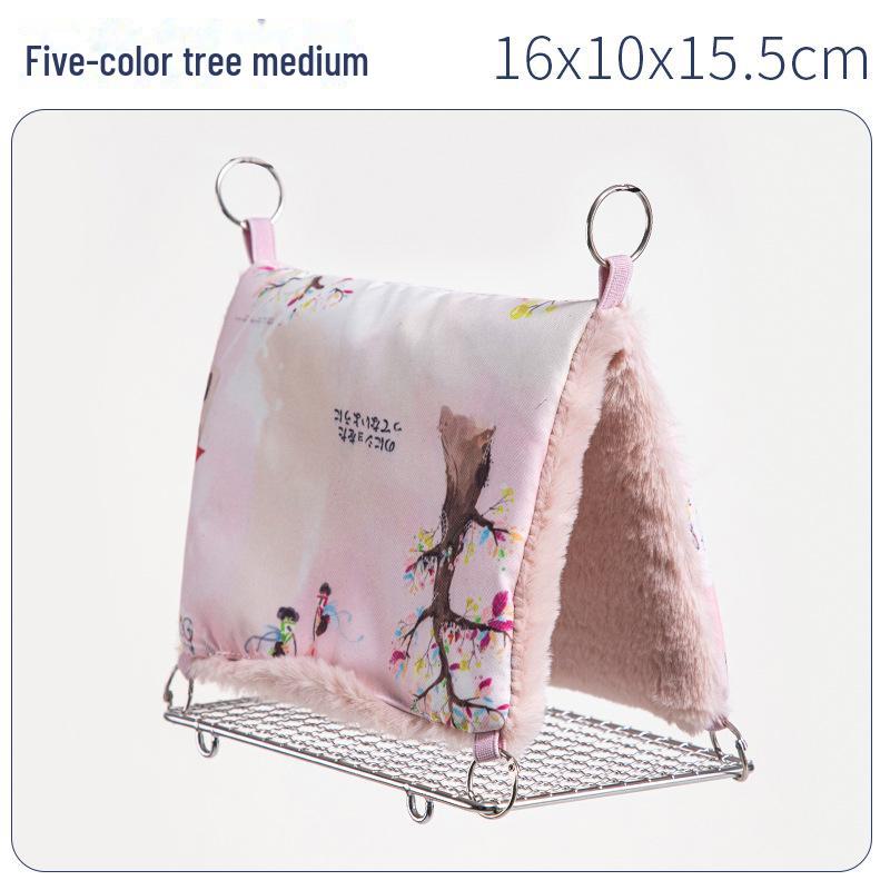 Parrot Warm Tiger Skin Hammock: Thickened Velvet Cotton Nest & Bird Toy for Winter