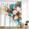 Abstract Floral Art Shower Curtain Machine Washable All Season Waterproof Privacy Protection Modern Design Elegant 12 Hooks