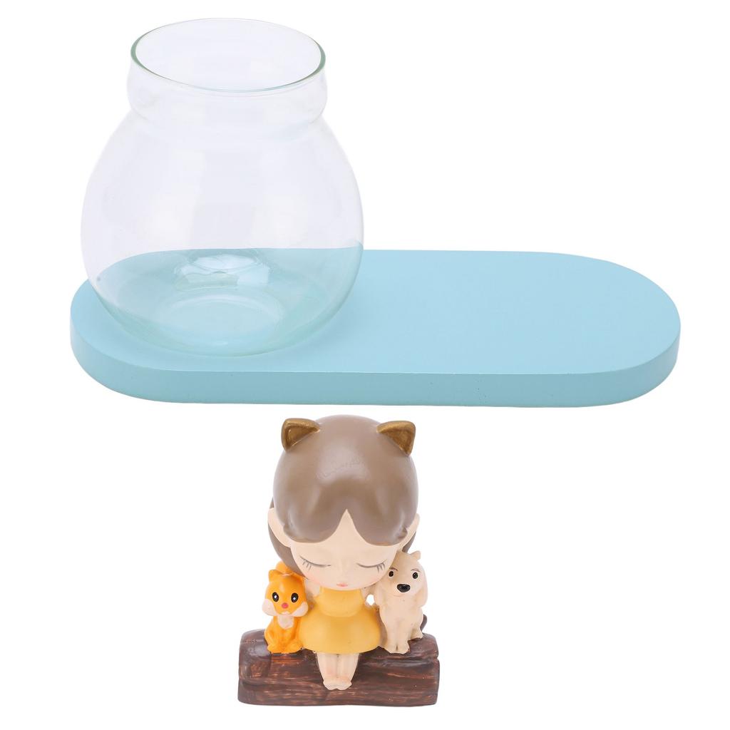 Växtvas Flicka Sittande på Stav Design Enkel Stil Hydroponisk Vas för Skrivbord Fönster Hylla Dekoration