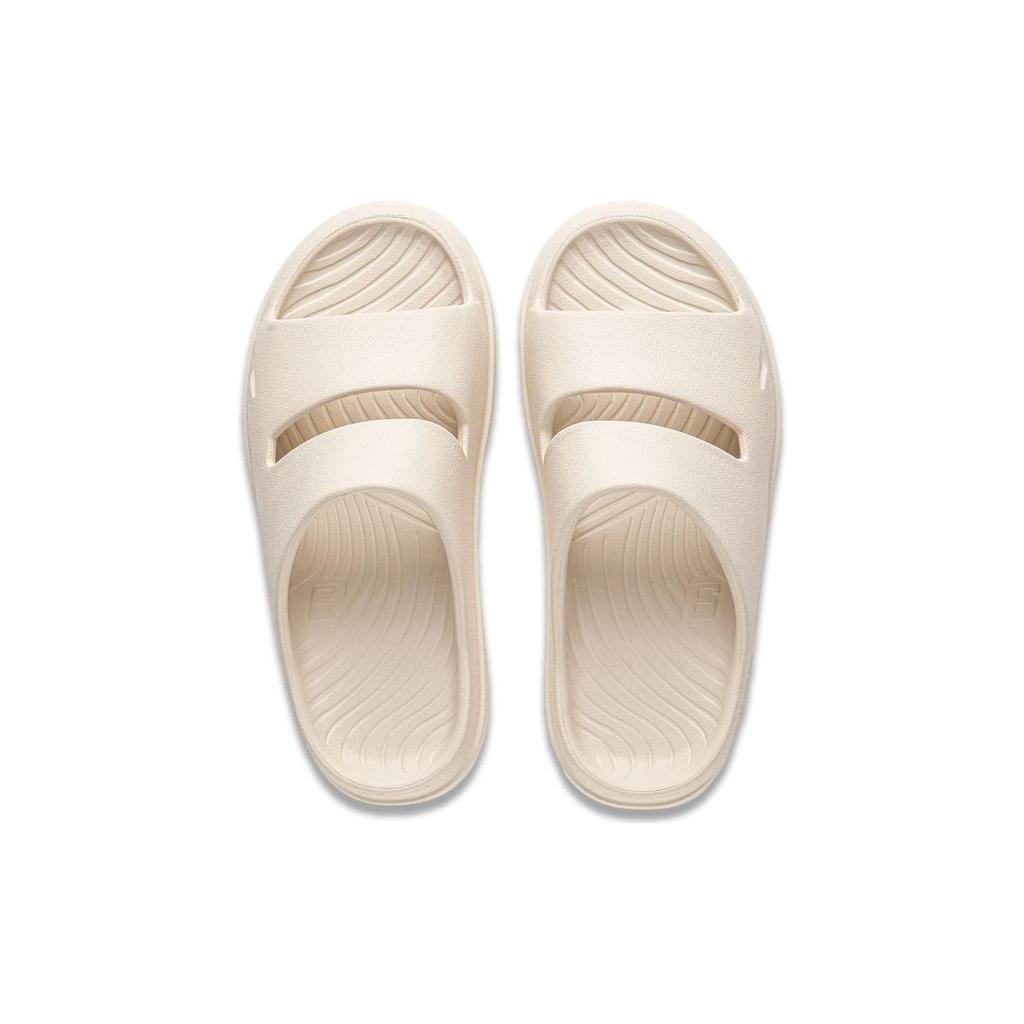 Li Ning Soft Clap Slip Resistant Abrasion Resistant Slide Slippers Unisex Beige AGAU005-3