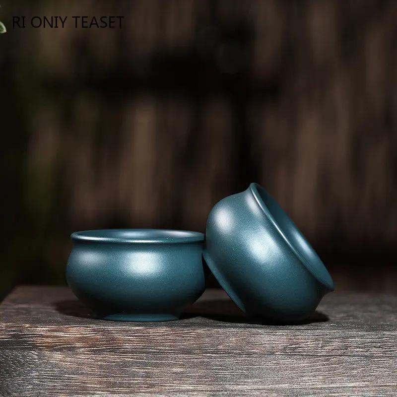 2 Stück/Set Authentische Yixing Rohmineral Purpurton Teetasse Handgefertigte Boutique Teeschale Meister Teetasse Chinesisches Teezubehör 40ml