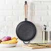 Haushaltsküchenutensilien Gusseisen Bratpfanne Bratpfanne Kochen Steakpfanne mit HolzgriffBratpfanne mit Holz