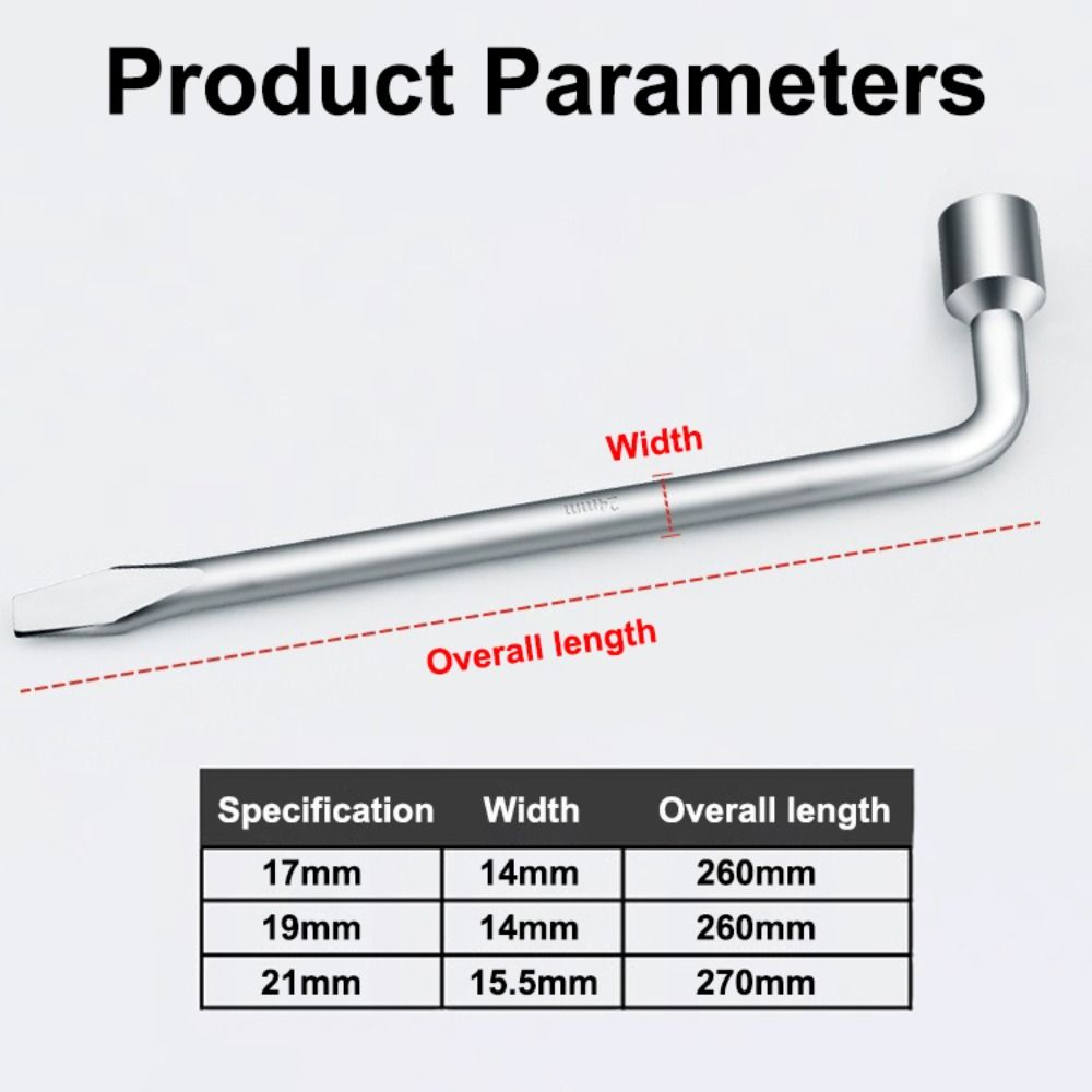 L Type L Type Tire Wrench 17/19/21mm Spare Tire Wrench Standard Tool Socket Repair Tool Car Repair