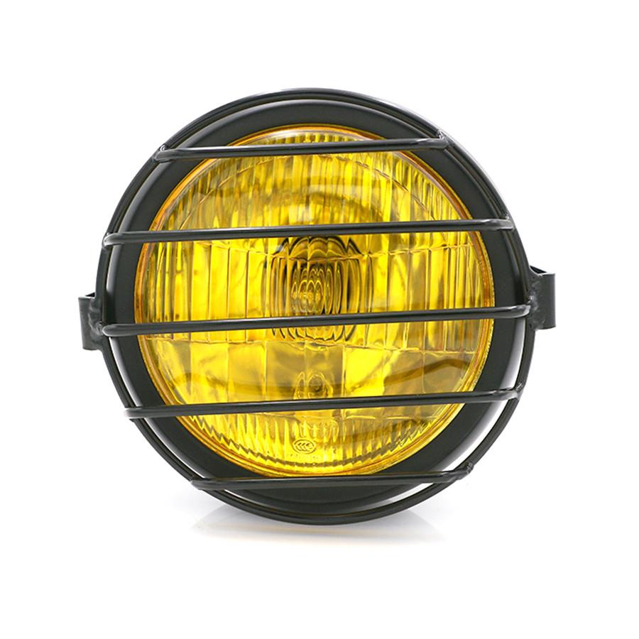 6.5" Retro Motorcycle LED Headlight  + Headlight Grill Cover  for Honda Old School/Cruiser/GN125/Choppers/Bobber/Cafe Racer/Custom