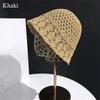 Sunscreen Sun Protection Hat Hollow Weave Fisherman Hat Leisure Sunshade Hat  Women Girls