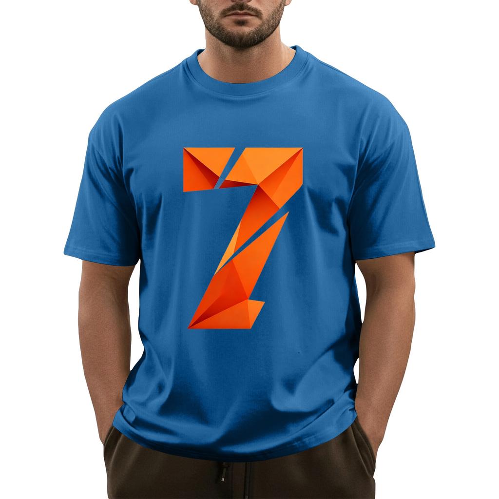 Men's Printed Short Sleeve T-Shirt Men's Loose Casual Short Sleeve Top